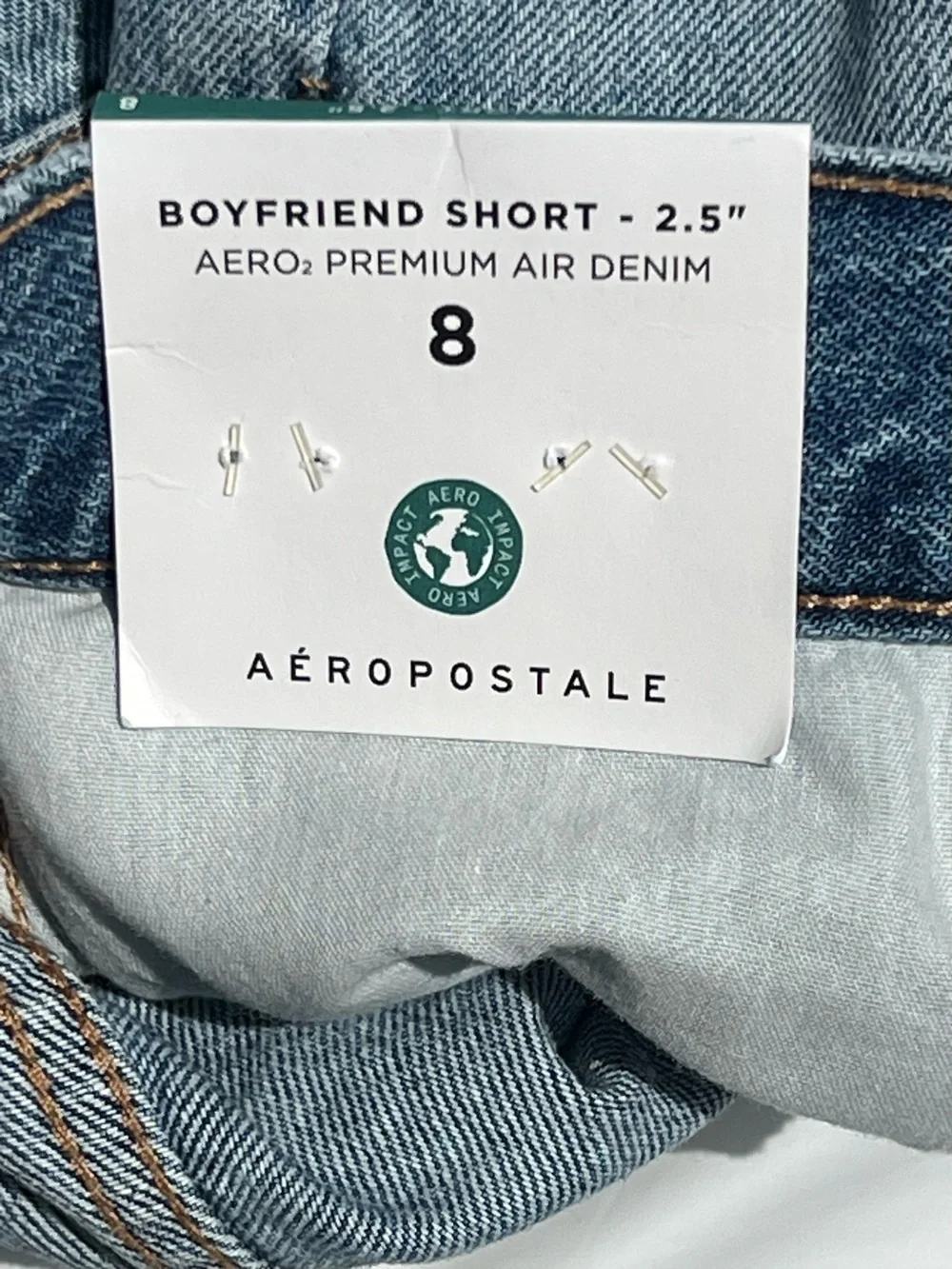 Aeropostale 100% cotton AERO2 Premium Air Denim Boyfriend Shorts NWT beach